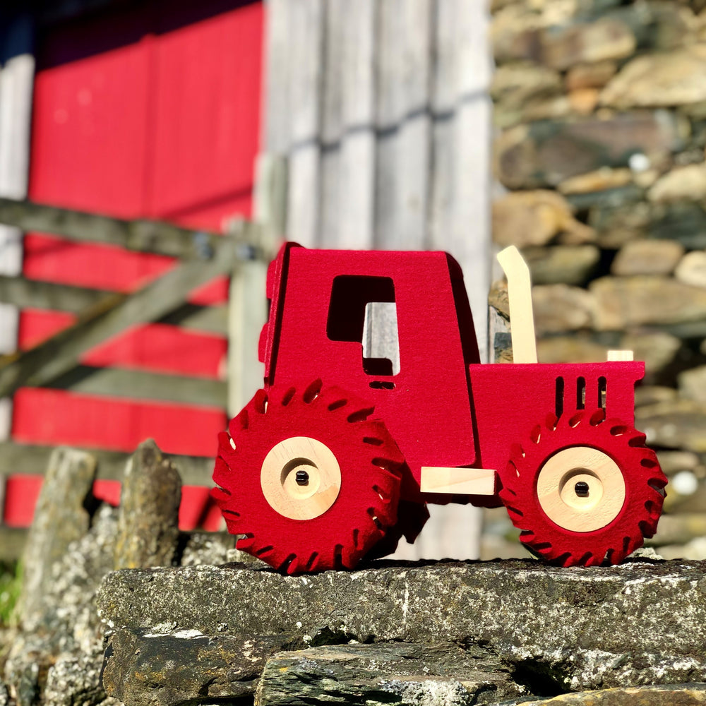 XL Toy Tractor, wool felt & NZ pine